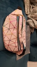 Buylor-riñonera holográfica para mujer, bolso con cinturón geométrico, a la moda