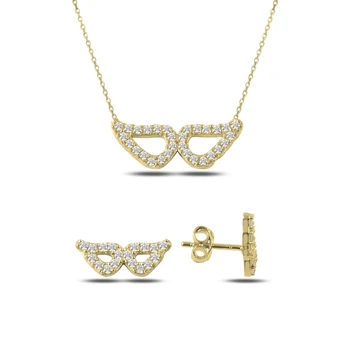 

Kutaydan Zircon Wing 925 Sterling Silver Set Made in Turkey