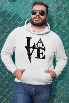 

Angemiel Wear Deathly Hallows Love Write White Men 'S Hooded Sweatshirt