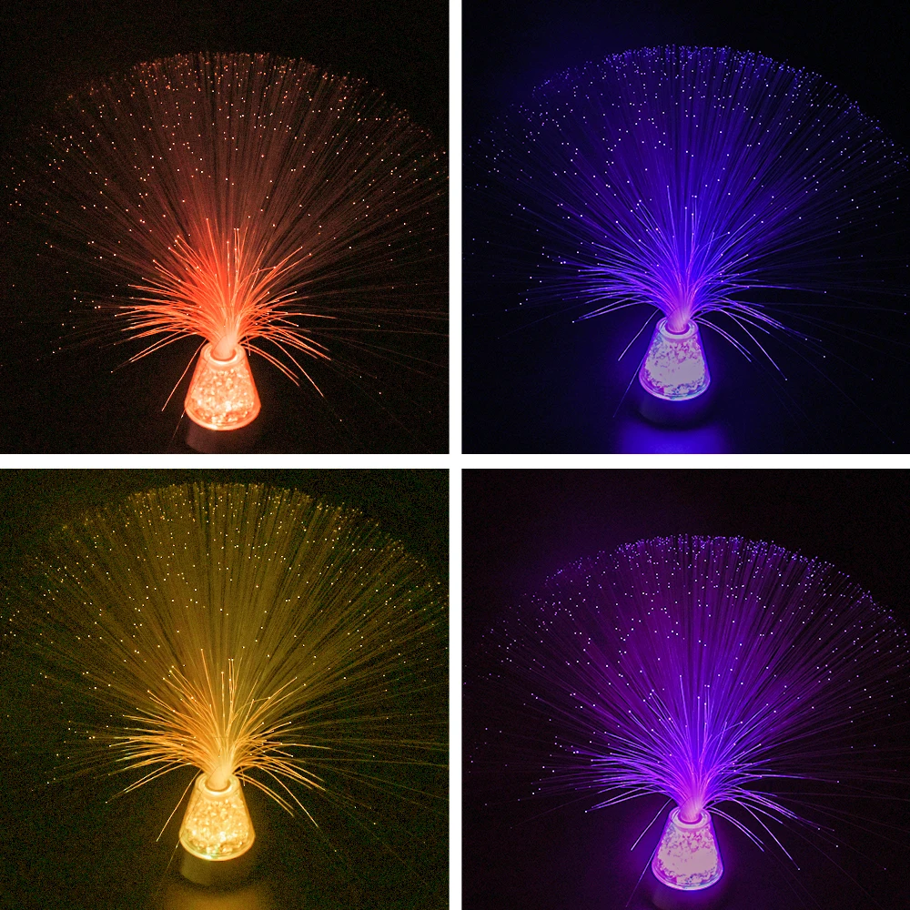 Colorful Led Fiber Nightlight Lamp LED Fiber Optic Atmosphere Night Light Led  Plafonnier Voiture Fiber Home Decor - AliExpress