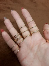 Tocona 15 unids/set, Virgen María Anillos de oro para mujer corazón manos de Fátima Anillos Cruz hoja geométrica Kольцо de joyería 7056