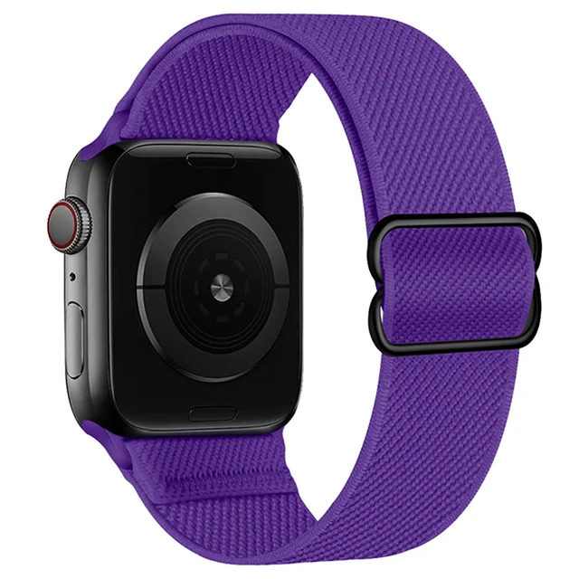 Scrunchie Strap For Apple watch band 44mm 40mm 38mm 42mm 41mm 44mm Nylon bracelet correa iWatch Serie 4 5 3 2 1 SE 6 7 45mm 41mm 14Deep purple