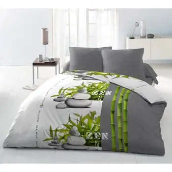 

Duvet cover microfiber ZENITUDE - 1 duvet cover 220x240 cm + 2 pillowcases 63x63 cm-gray and white