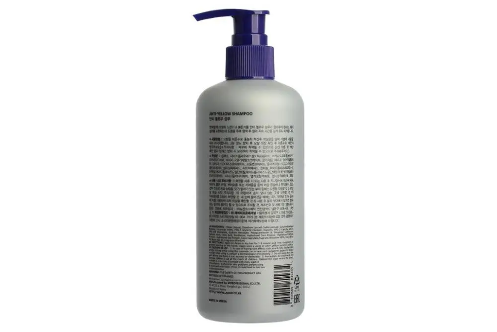 Lador Шампунь оттеночный против желтизны волос - Anti yellow shampoo, 300мл Lador Шампунь оттеночный против желтизны волос - Anti yellow shampoo, 300мл