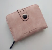 Monedero de cuero para damas, billetera con Clip para billetes, tarjetero