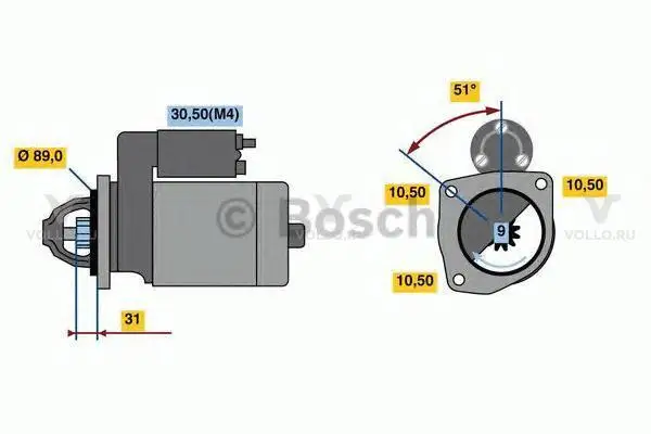 0001263008 bosch стартер 24v