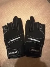 SeaKnight-guantes de pesca deportivos SK03, 1 par/lote, 3 guantes de cuero transpirable de medio dedo, equipo de pesca de neopreno y PU