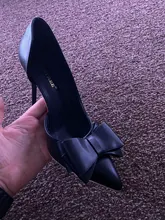 2021 de moda delicada dulce Bowknot zapatos de tacón alto sin un lado tacones puntiagudos para mujer dedo del pie 10,5 CM Zapatos de vestir