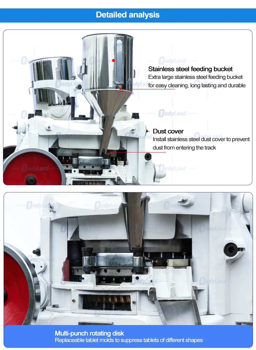 Candyland ZP-33 двухсторонний роторный таблеточный пресс машина химический порошок большой объем Молоко кальций таблеточный пресс Дырокол машина