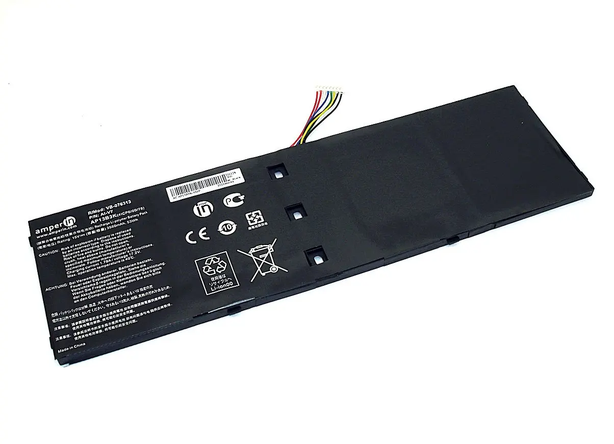 Аккумуляторная батарея Amperin для ноутбука Acer Aspire V7-482 (AP13B3K) 3560mAh 53Wh AI-V7 | Компьютеры и