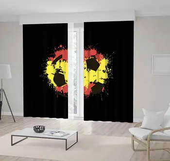 

Curtain Soccer Ball Painted NVI The Colors Flag Of Yellow Red Black Artistic Illustration