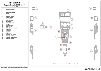 

Interior lining for Toyota Corolla 2012-2013. Set L2068.