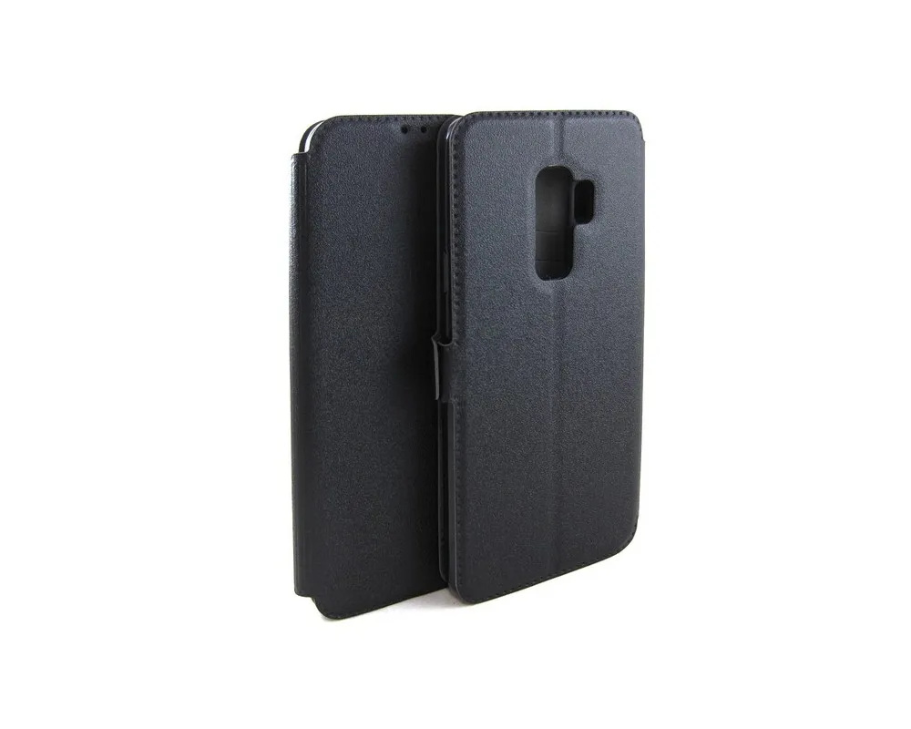 Черный кожаный чехол-подставка для Samsung Galaxy S9 Plus Flip book | Мобильные телефоны и