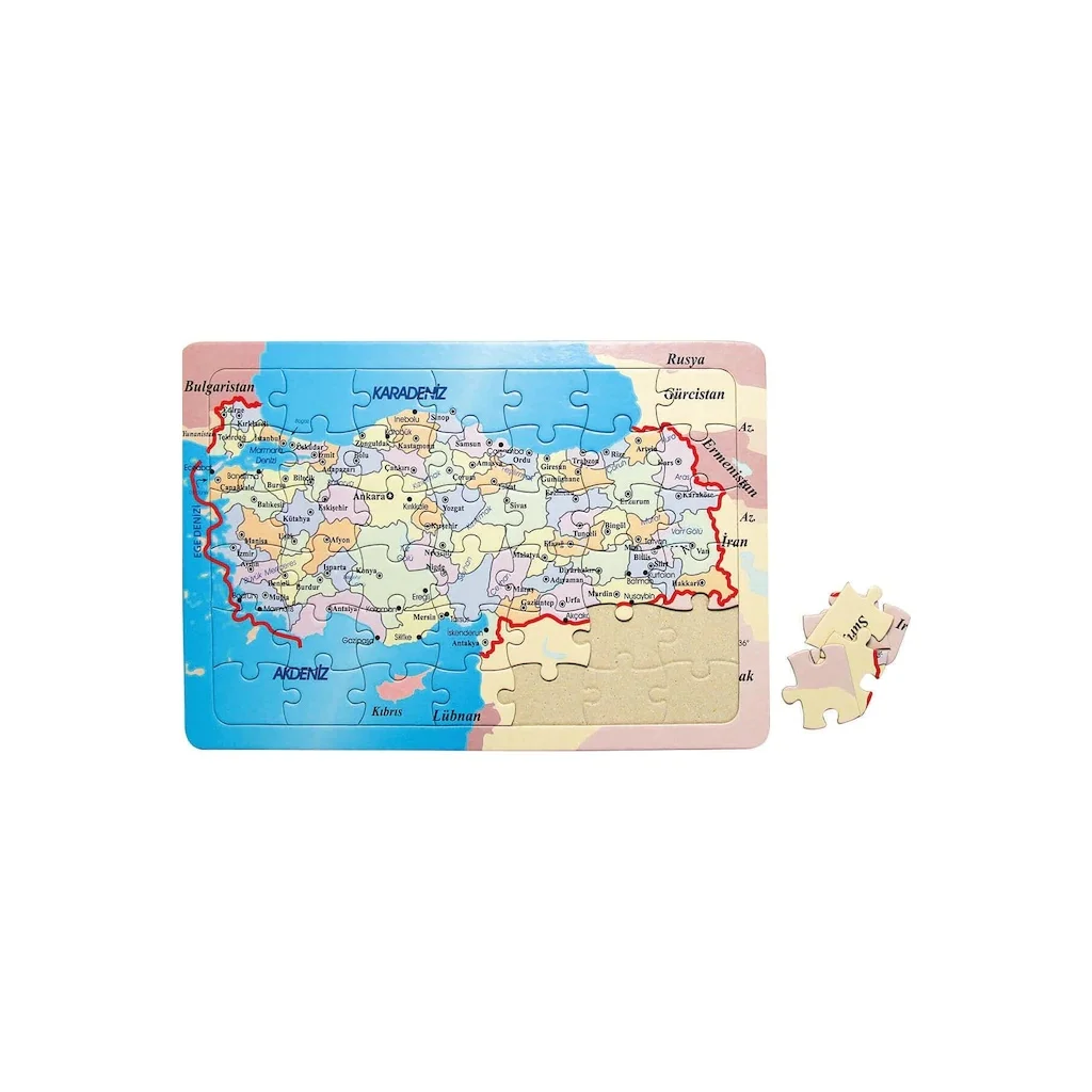 Laco Kids Jigsaw Turkey Map 42 Pezzi Lc070 Turk Turkiye School Game Map Atlas Ways City