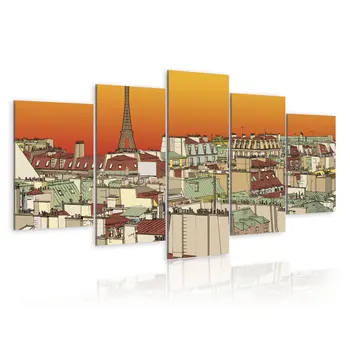 

Picture-Sky Parisian color orange-100x50 cm