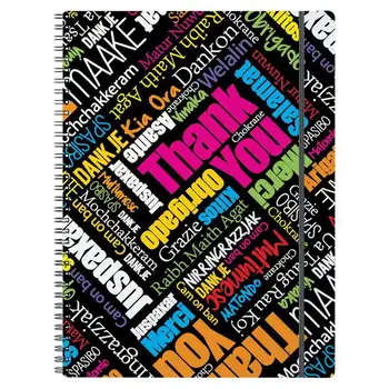 

Notebook general with plastic cover on spiral thank you!, a4, 80 sheets, cage, on an elastic band erichkrause 45980ek