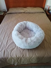 Cesta redonda de felpa para cama de perro, caseta para gatos, saco de dormir cálido para invierno, nido de gatos, cojín largo de felpa suave para mascotas, perros medianos y grandes
