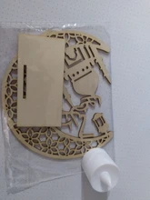 EID Mubarak colgante de madera con luces tipo vela de LED decoraciones Ramadán para casa musulmán islámico fiesta de Eid decoración Kareem Ramadan