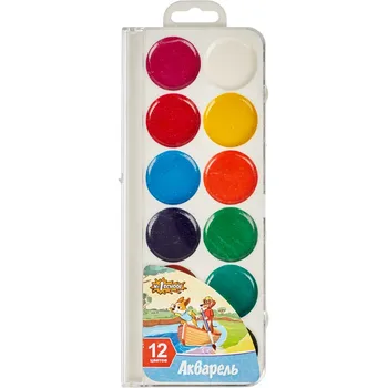 

Watercolor paints № 1 school shustriki b/brush plastic