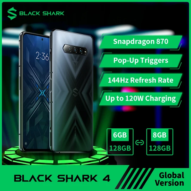 Smartphone Black Shark 4 5G Gaming NFC Snapdragon 870 Magnetic Pop-Up Triggers 144Hz 67W 1
