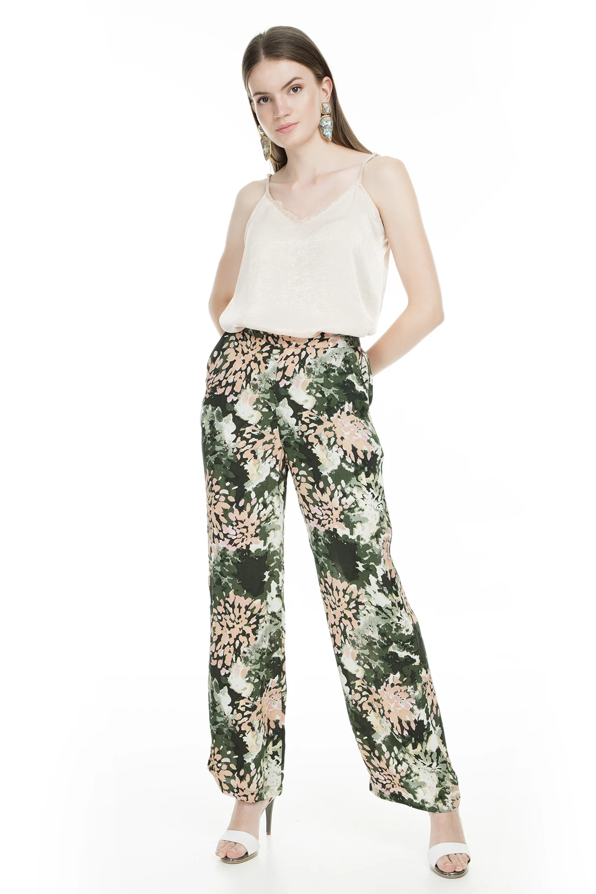 Vero Fashion vmistbul узорные брюки женские брюки 10223593 - Цвет: Olive drab