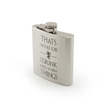 

I Drink and I Know Things Flask's hip Flask laser engraving novelty whiskey