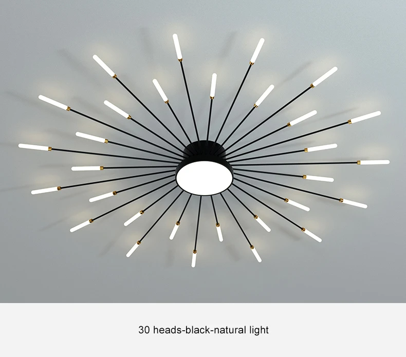 crystal ceiling lights Modern LED Ceiling Lamp For Living Room Children's Bedroom Ring Fireworks Chandelier 2022 Golden Black Indoor Lighting Fixtures bubble chandelier