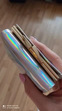LIMIT-cartera de lujo de cuero PU para mujer, Mini billetera láser de lujo para chicas, tarjetero, monedero, embrague, 500