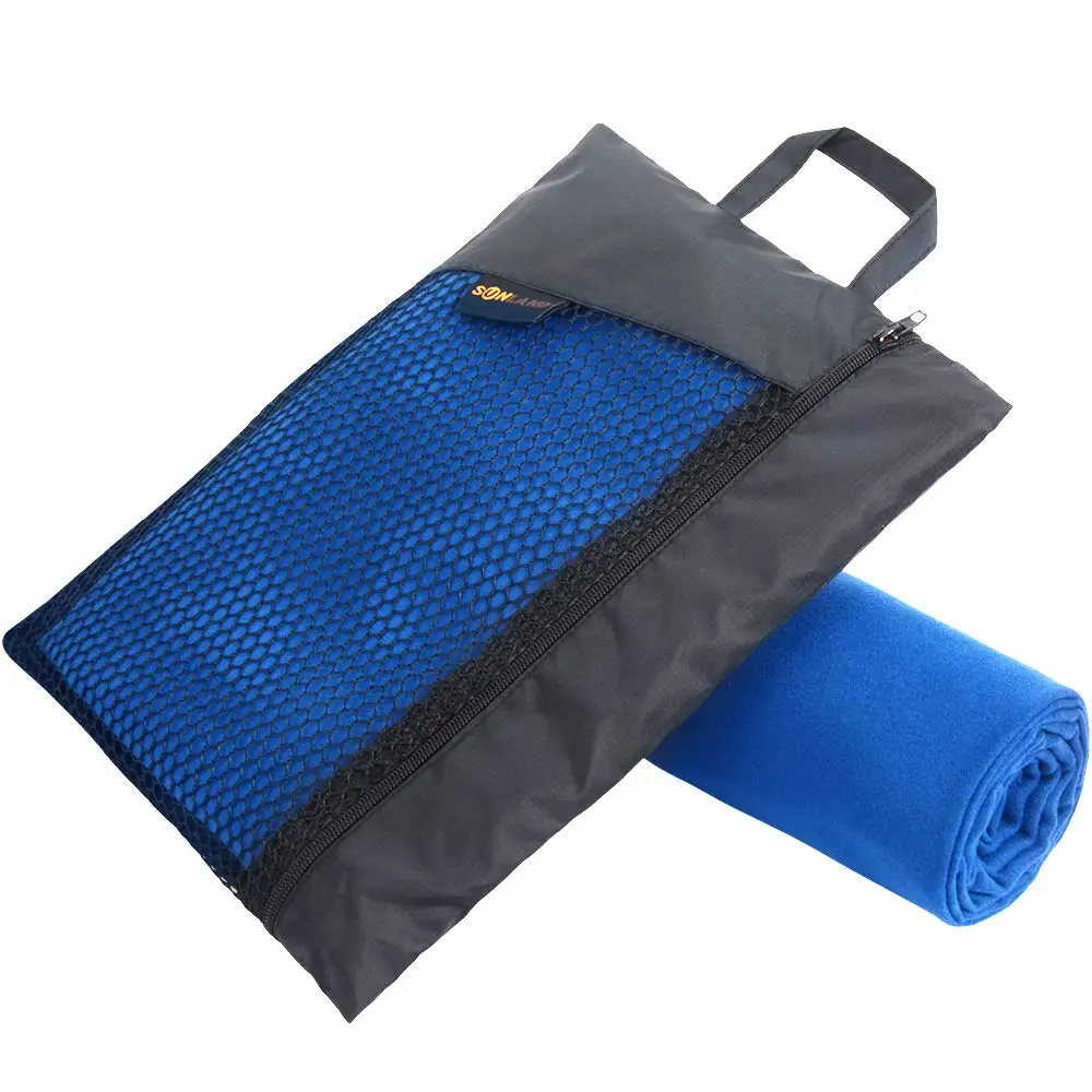 3PCS  61cmx122cm Sunland Microfiber Fast Drying Travel Sports Camping Swim Hand Face Beach Bath body Towel w/Carrying Bag