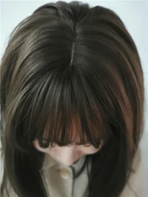 EASIHAIR-Peluca de BoBo marrón oscuro con flequillo, sintética, ondulada, de capa media, para mujeres negras, Cosplay, fiesta, resistente al calor, Natural