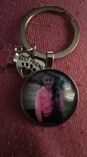 Llavero personalizado con foto de perro, colgante de cristal de perro y amor, Mini llavero de corazón, llave de coche, regalo de recuerdo