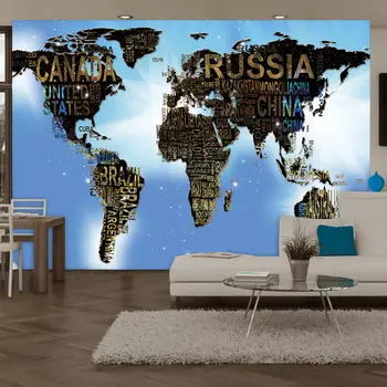 

Wall mural-World Map - Blue Inspiration - 150x105 cm