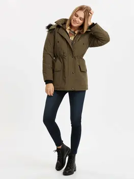 

Hooded Thick Gabardine Parka