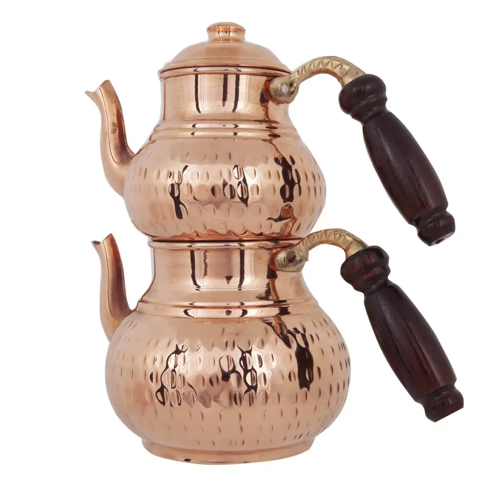 

Serenk Copper Teapot, Small Size, 100 Handmade, 100 Pure Copper, Original Design, wooden Grip Handle