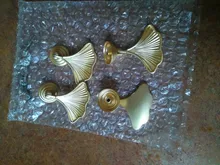 Cabinet Drawer Pulls-Knobs Furniture Dresser Wardrobe Cupboard Leaf Brass-Handles Gold
