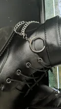 Autumn Boots Chain Platform-Shoes Block-Heel Punk-Style Gdgydh Female Black Gothic Women