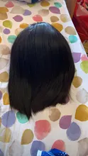 Short Bob Wigs Lace Closure Remy-Hair Blunt-Cut Wg Glueless Black Straigh Pre-Plucked