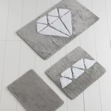 Коврик для ванной | коврик для ванной нескользящие Противоскользящие коврики алмазные серые 3л набор 60X100 cm-50X60 Cm-40X60 см