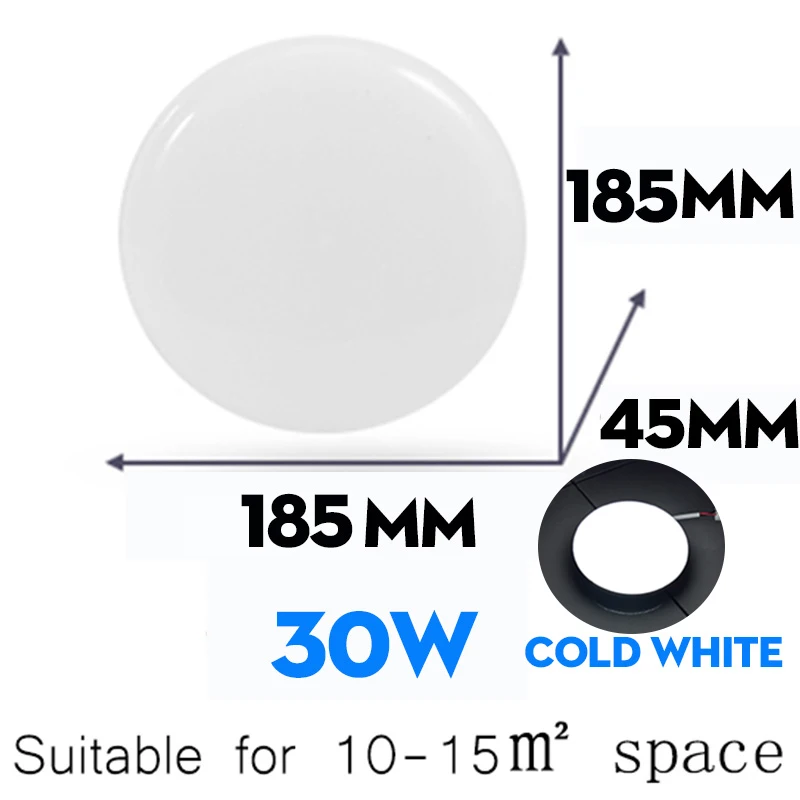 Ультратонкое потолочное освещение, светодиодные потолочные светильники для гостиной, спальни, зала, современные светодиодные потолочные лампы - Цвет корпуса: 30W cold white