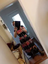 3D impresión vestido largo elegante mujeres V cuello Vestido de manga corta de mujer Oficina vestido de fiesta de verano de 2021 vestido de Mujer Vestidos