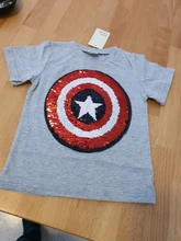 Ropa de verano para bebés, camisetas para niños y niñas, 1 Uds., gráfica con lentejuelas mágicas, Reversible, de algodón, informal, a la moda