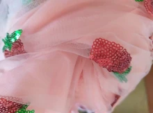 Isarse-vestido con fresas para mujer, ropa de fiesta francesa con bordado de lentejuelas, V profundo abombada en manga, dulce gasa de malla, 4XL, 5XL, 2021