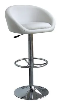 

Stool DRUM (L), Chrome, upholstered white.