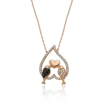 

925 sterling Silver Lovebirds in Lady Necklace