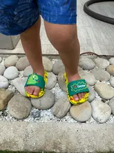 Zapatillas de dinosaurios y sandía para niños y niñas, zapatos de playa de verano, pantuflas suaves para interiores