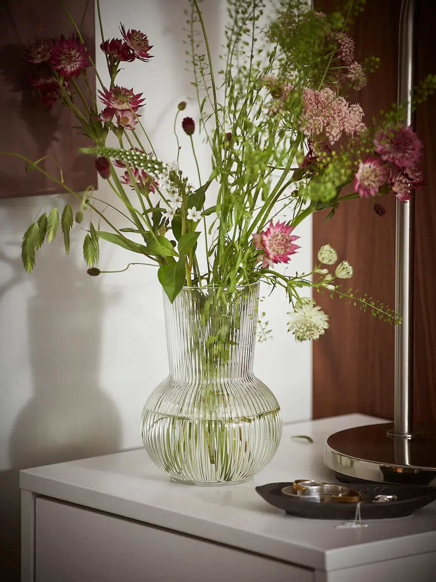 Clear glass designer flower vase home decor 2021 style Crystal | Дом и сад