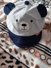 Gorro para bebé de oso de dibujos animados, gorra de béisbol algodón rayado ajustable para primavera y verano, Linda gorra de béisbol, sombrero para el sol para niños, gorros de bebé niño niña con orejas