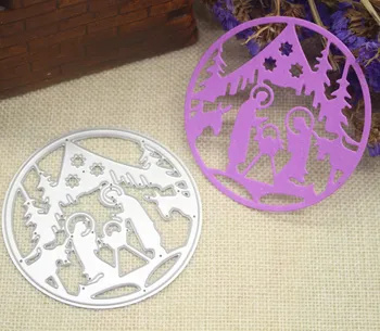 

Nativity Scene Background Metal Cutting Dies Frame DIY Scrapbooking Steel Craft Die Cuts Paper Art Emboss Card making Stencil