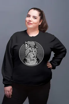 

Angemiel Wear Gentleman Cat Black Women Sweatshirts
