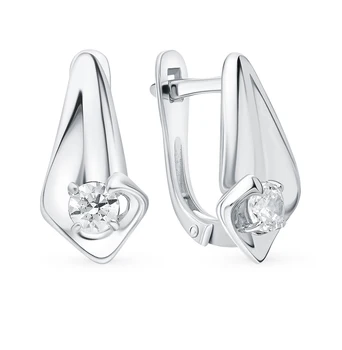 

Silver earrings with cubic zirconia sunlight sample 925 test
